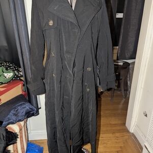 Anne Klein Black Cape Trench Coat